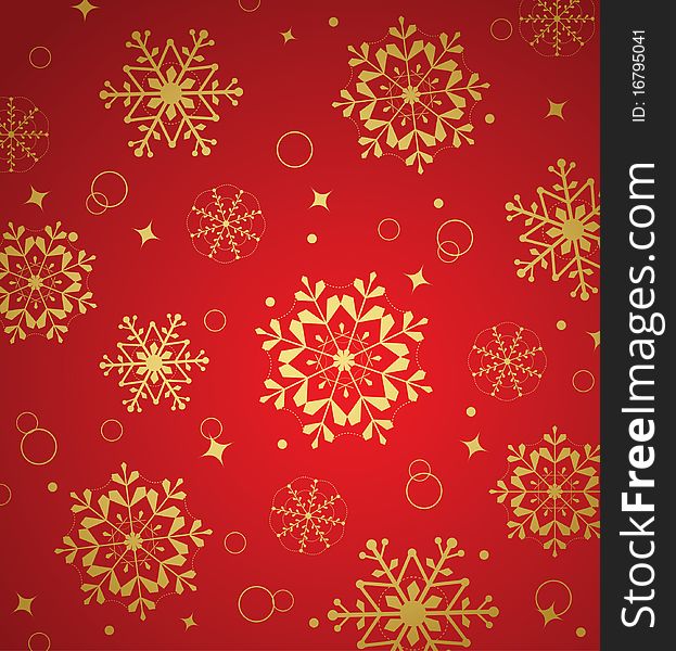 Red christmas pattern with snowflakes
