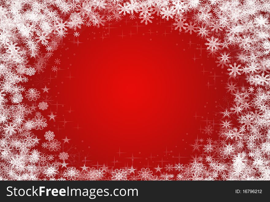 XXXL Christmas red background with stars and light snowflake. XXXL Christmas red background with stars and light snowflake