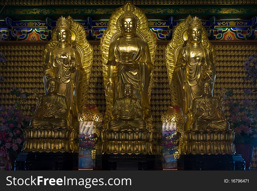 Image of buddha in chinese temple in Thailand,Kammalawat Dragon temple