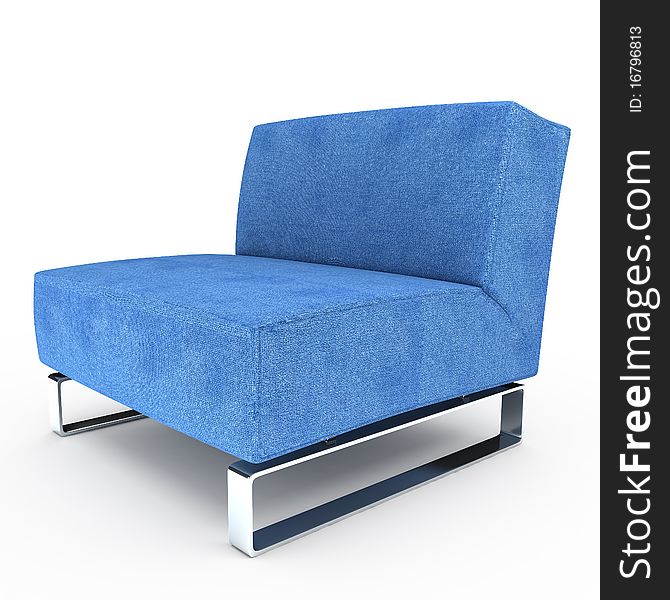 Blue Armchair.3D Illustration