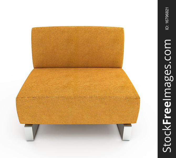Orange Armchair. 3D Illustration
