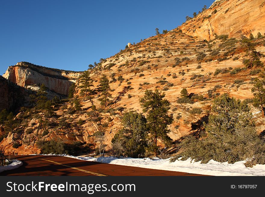 Zion National Park in winter, Utah, USA