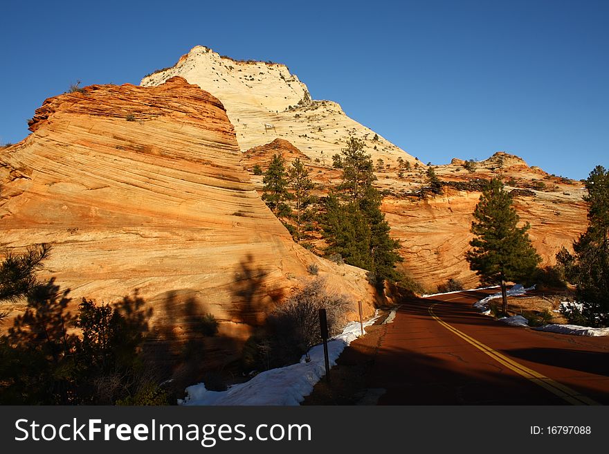 Zion National Park in winter, Utah, USA