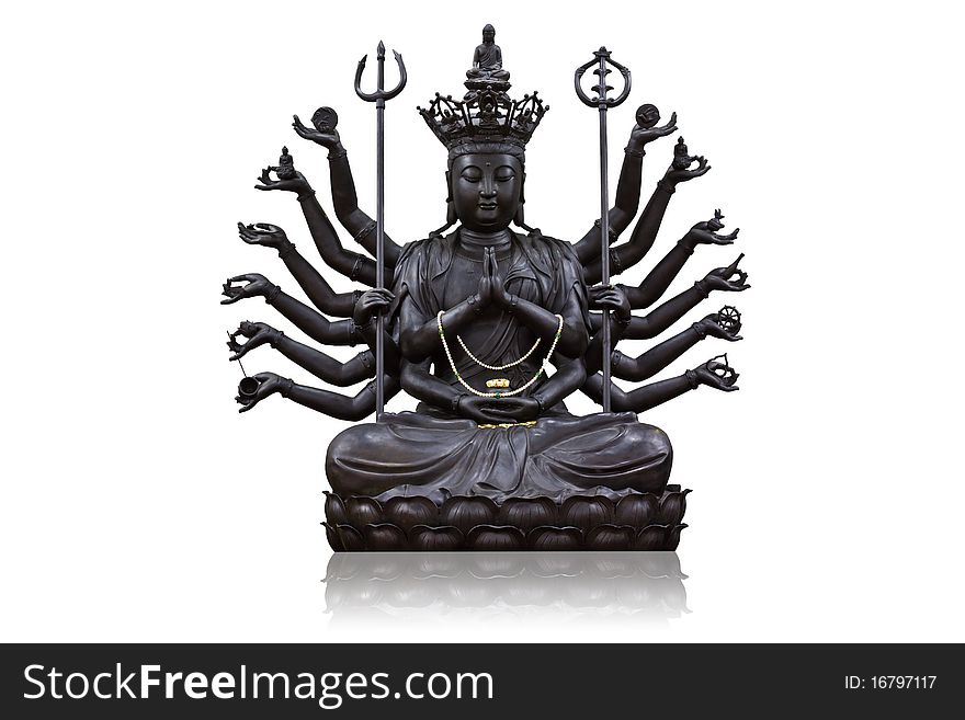 The images Guanyin black on white background