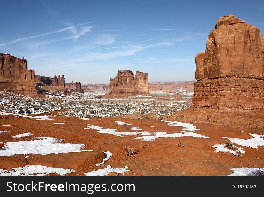 Arches National Park In Winter, Utah, USA