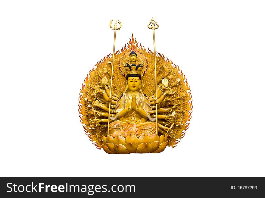 The Images Guanyin On White Background