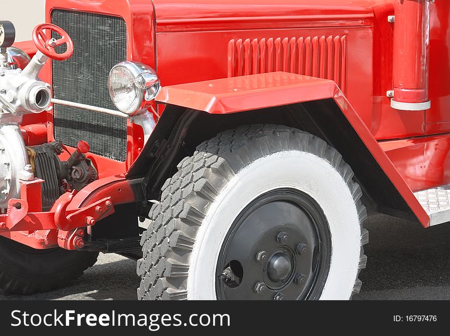 Red vintage fire truck