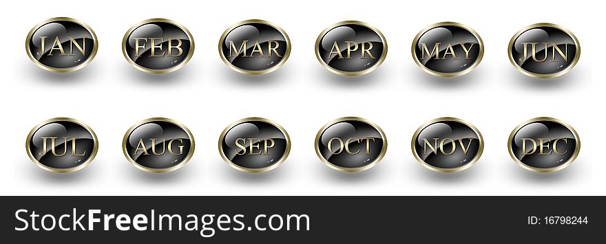 The Twelve Months - Set Icon for your design