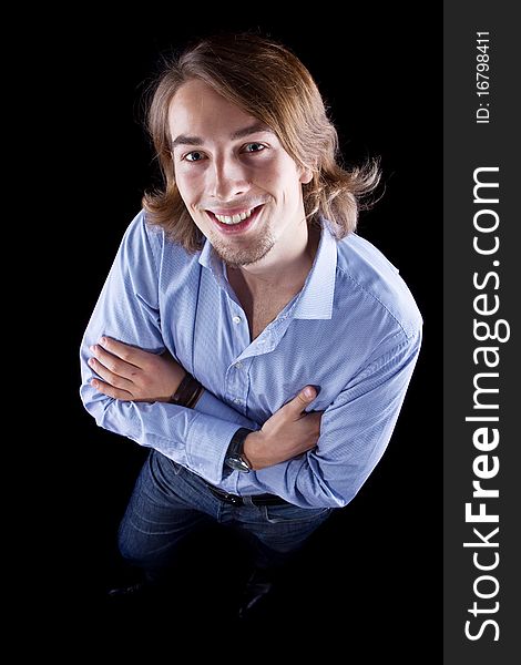 Young European Business Man With Long Hair