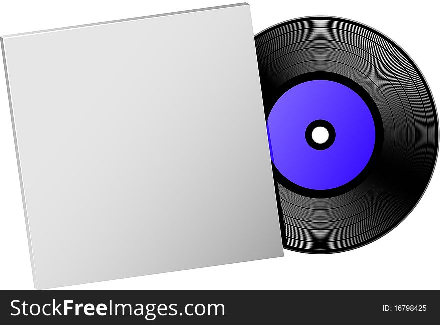 Vector vinyl record over white. EPS 8