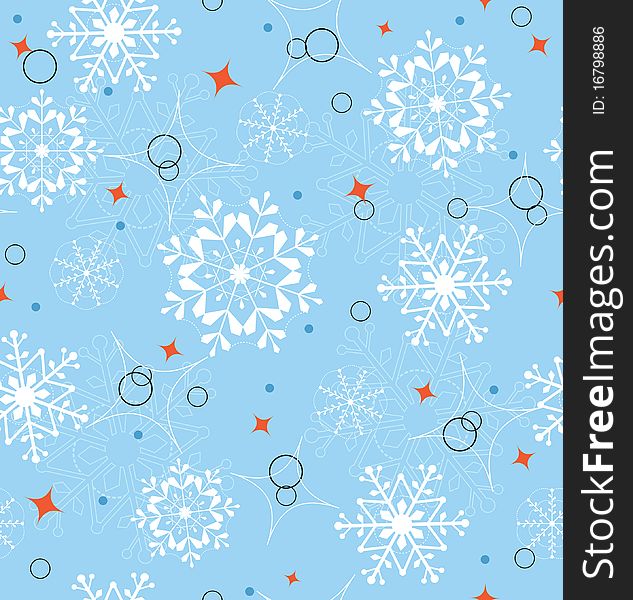 Blue christmas snowflakes seamless pattern. Vector illustration. Blue christmas snowflakes seamless pattern. Vector illustration