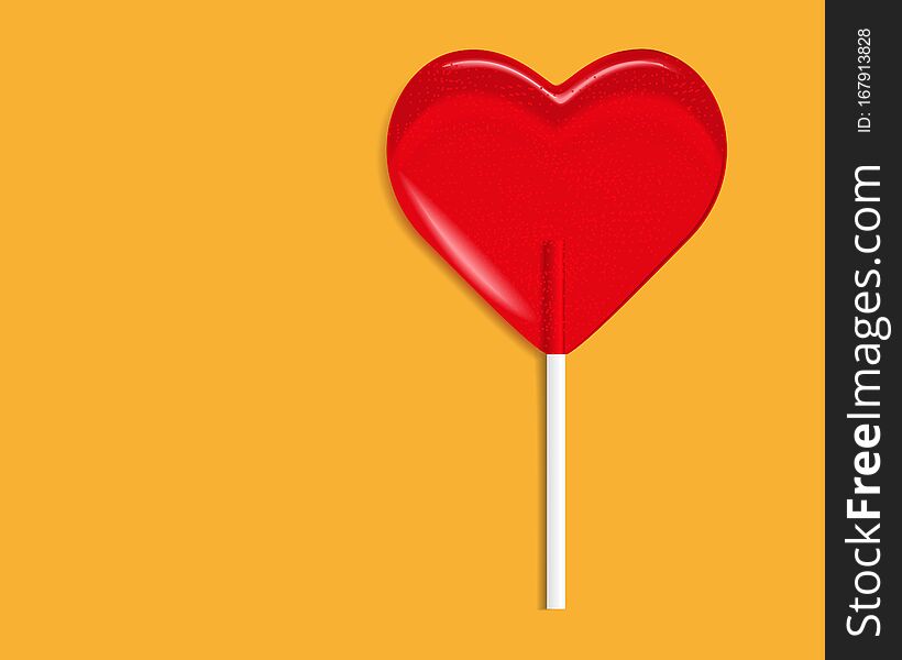 Heart lollipop candy