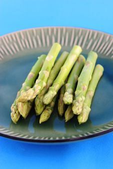Fresh Asparagus Shoots On A Plate Royalty Free Stock Image Fresh Asparagus Shoots On A Plate Royalty Free Stock Image