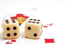 Dices And Play Cards Royalty Free Stock Photography Dices And Play Cards Royalty Free Stock Photography