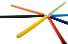 Colour Pencils Laying Like The Sun Royalty Free Stock Photo Colour Pencils Laying Like The Sun Royalty Free Stock Photo