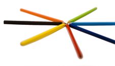 Colour Pencils Laying Like The Sun Royalty Free Stock Images Colour Pencils Laying Like The Sun Royalty Free Stock Images