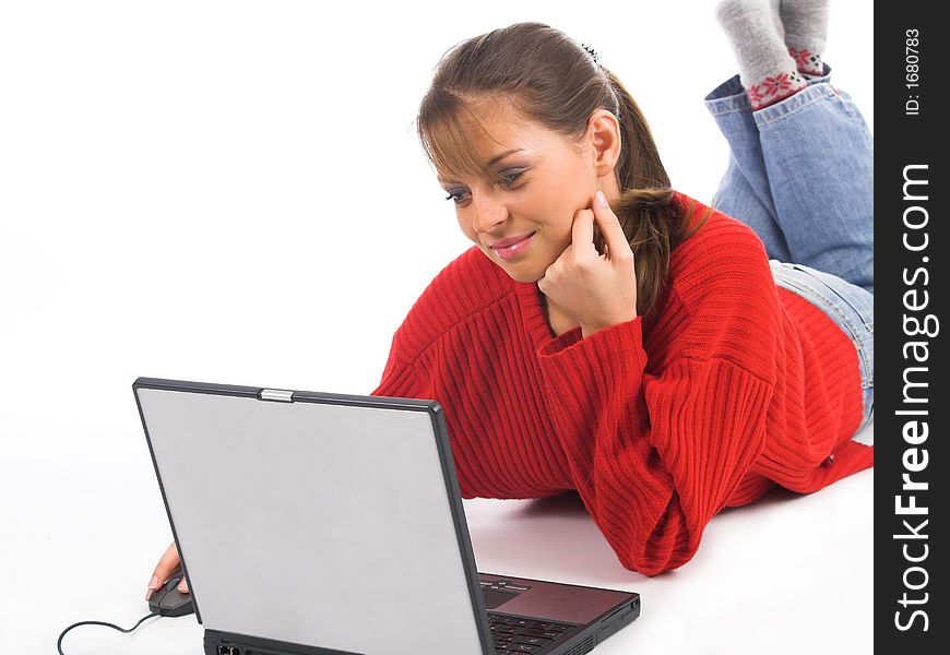 Young women using laptop