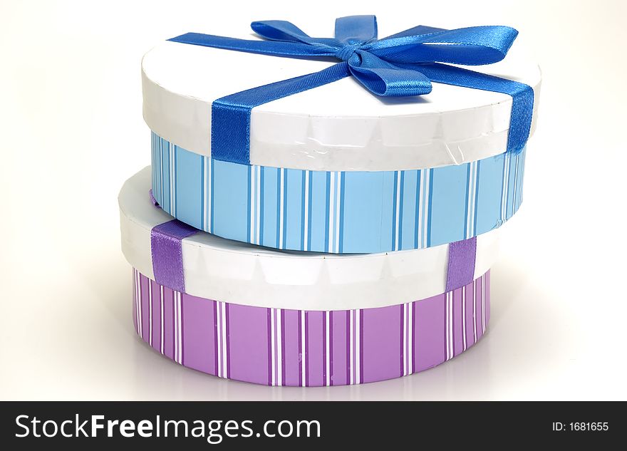 Photo of a Blue and Purple Gift Box - Everyday Object. Photo of a Blue and Purple Gift Box - Everyday Object