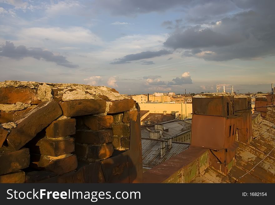 The view from a roof in St.-Petersburg. The view from a roof in St.-Petersburg