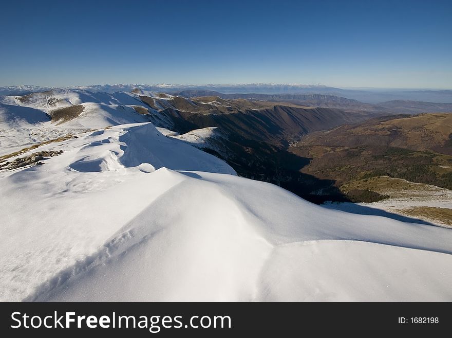 Snow covered mountains in late autumn. Snow covered mountains in late autumn