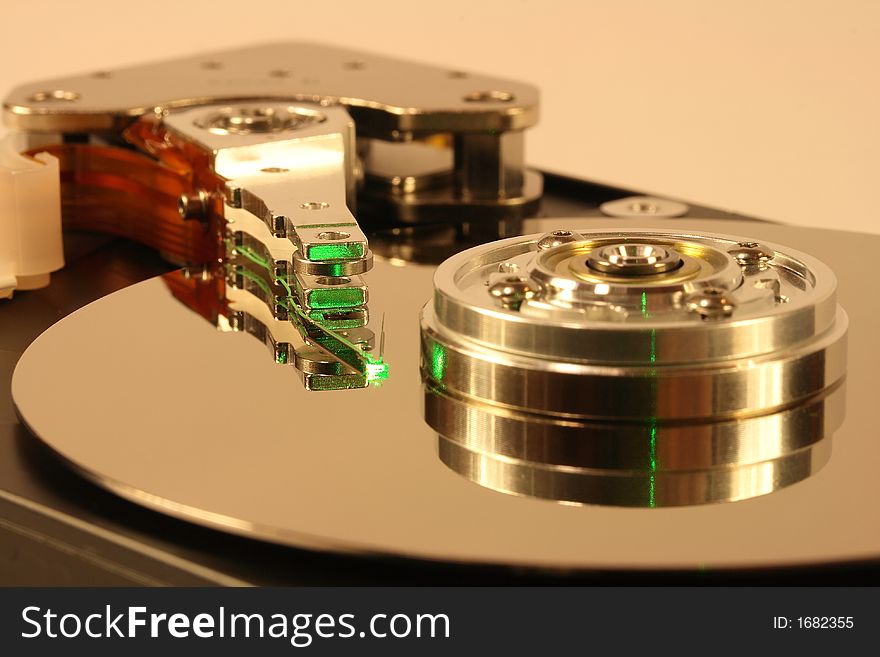 Hard Disk under green laser light