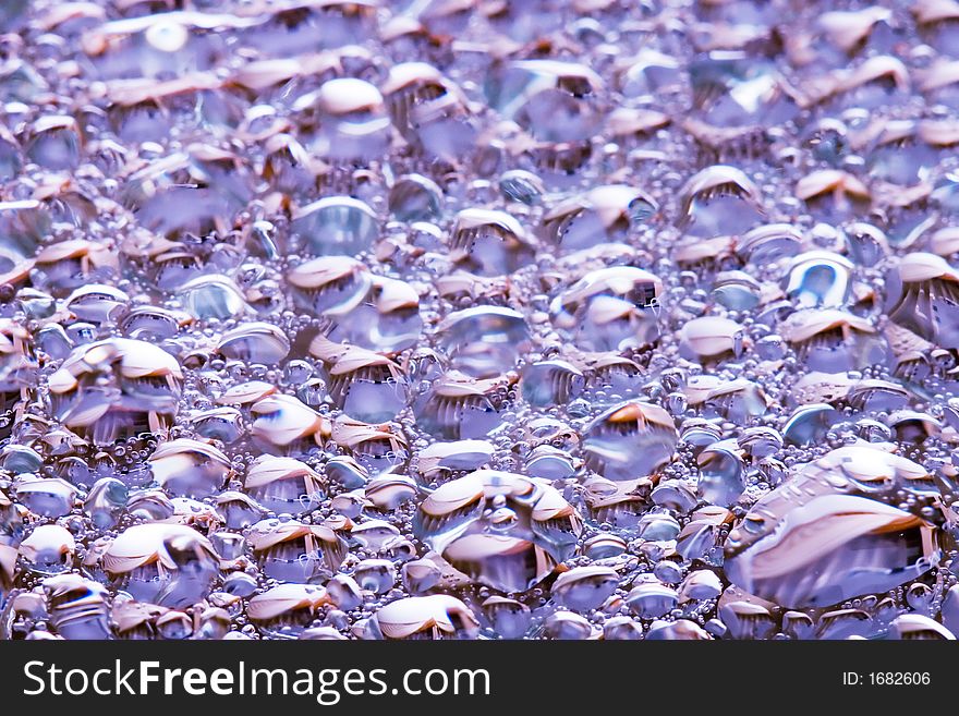 Extreme close up of glass covered dew. Extreme close up of glass covered dew