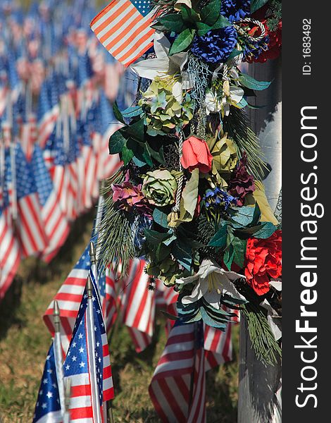 Field of Flags honoring veterans on veterans day