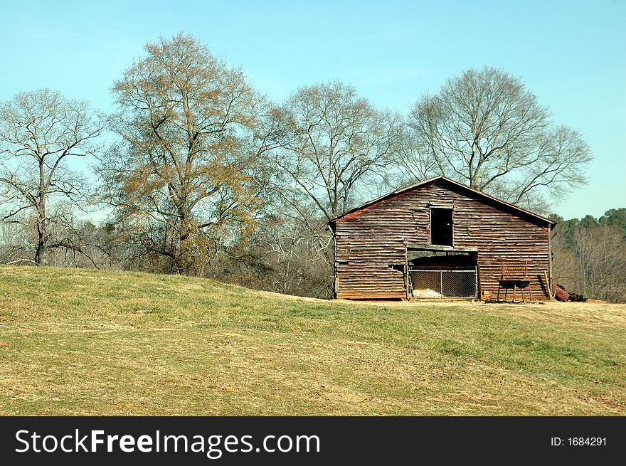 Photographed rustic barn in rural Georgia area.