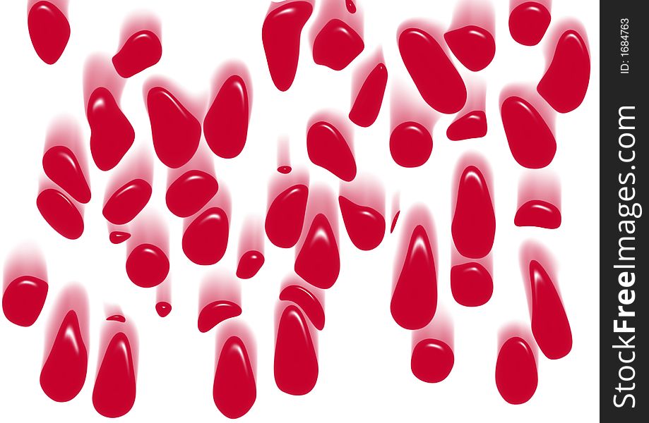 Gutter Drops of blood isolated on a white background. Gutter Drops of blood isolated on a white background