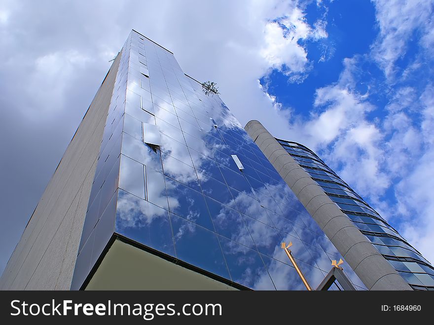 Modern building with sky reflection. Modern building with sky reflection