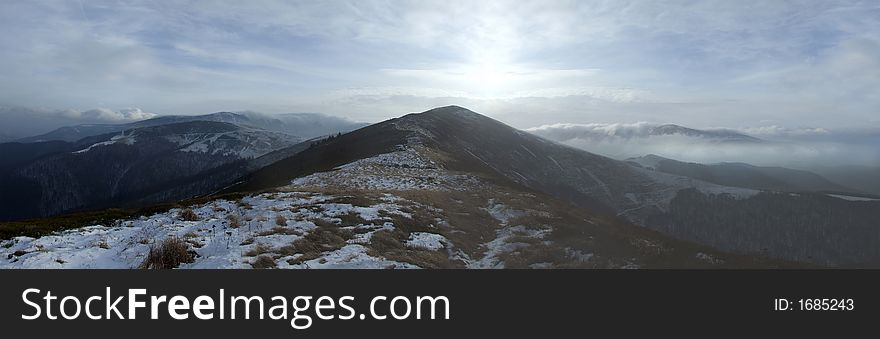 Splendid scenery of carpathian mountains in the evening. Splendid scenery of carpathian mountains in the evening