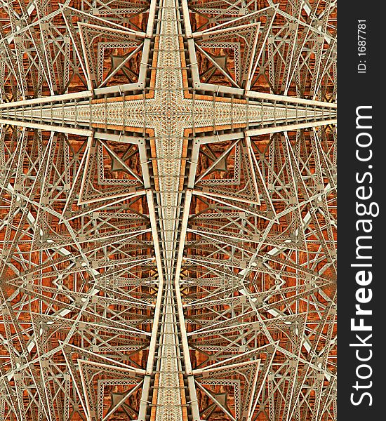 Kaleidoscope cross from photo of Navajo Bridge spanning Colorado River, northern Arizona. Kaleidoscope cross from photo of Navajo Bridge spanning Colorado River, northern Arizona