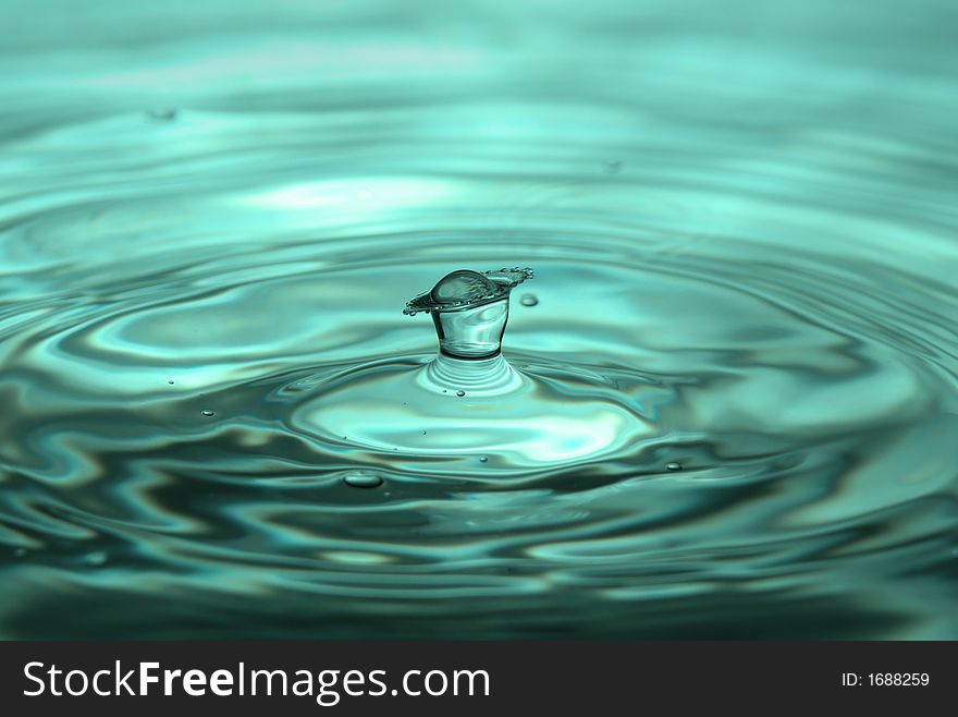 Movement of water is frozen by means of flash. Movement of water is frozen by means of flash