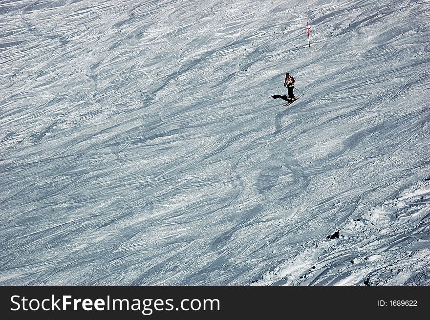 Ski slope, west Alps, Italy.