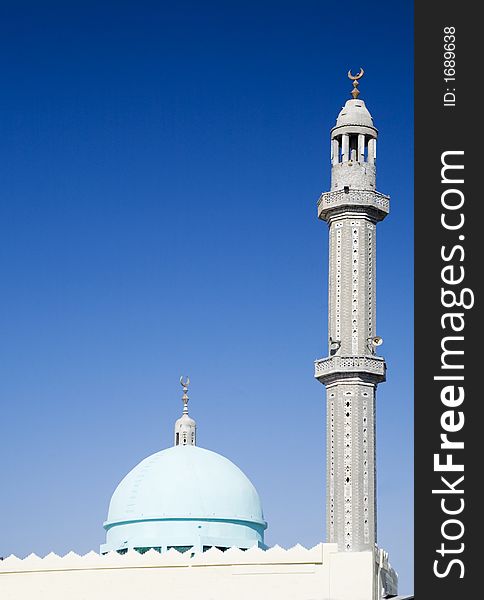 Mosque with one minaret in Hurgada, Egypt. as a symbol of arabic world.