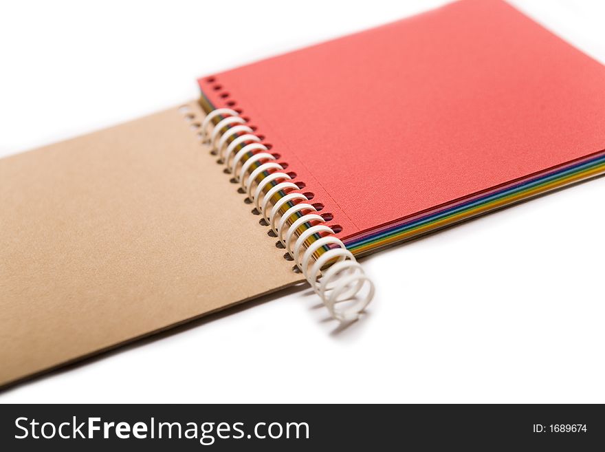 An colored spring notebook. isolated