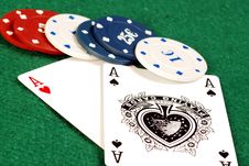 Ace Of Hearts And Ace Of Spades Royalty Free Stock Photo