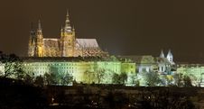 Prague Castle At Night Royalty Free Stock Photography