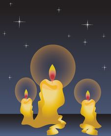 Candles At Night Stock Images