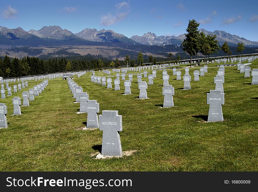 German military cemetery in the village VaÅ¾ec the High Tatras Slovakia Republic. German military cemetery in the village VaÅ¾ec the High Tatras Slovakia Republic.