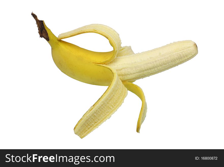 Yellow banana isolated on white background