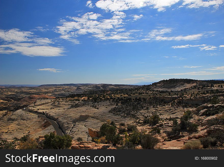 An incredible road in the desert. An incredible road in the desert