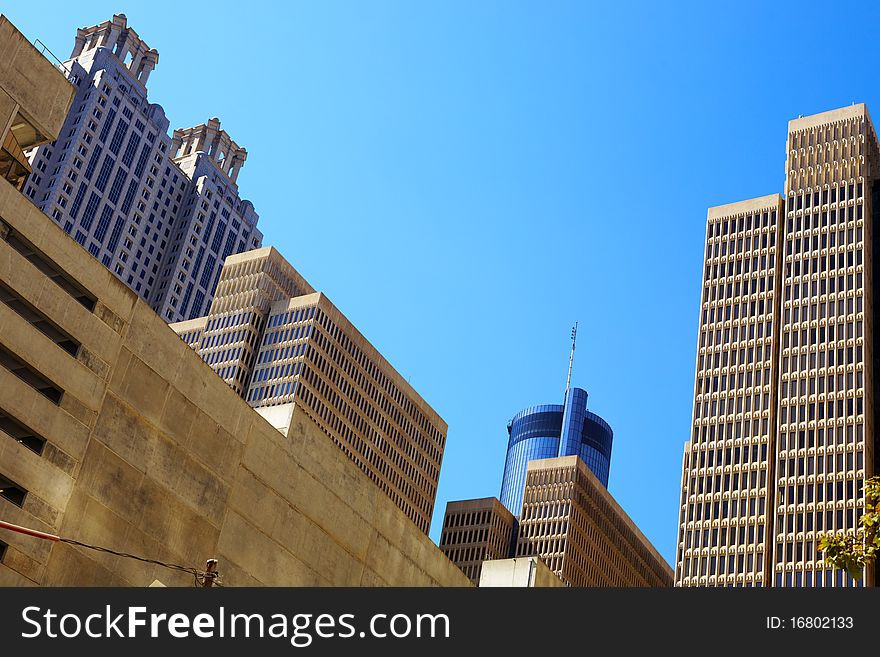 Skyscrapers against sky. Atlanta, GA.