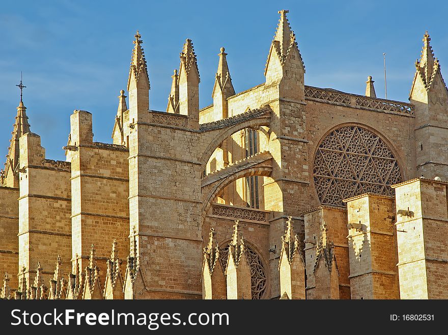 Architectonic details of the gothic cathedral of Mallorca. Architectonic details of the gothic cathedral of Mallorca