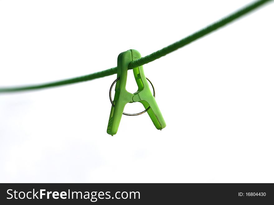 Clothes pin on isolated white background