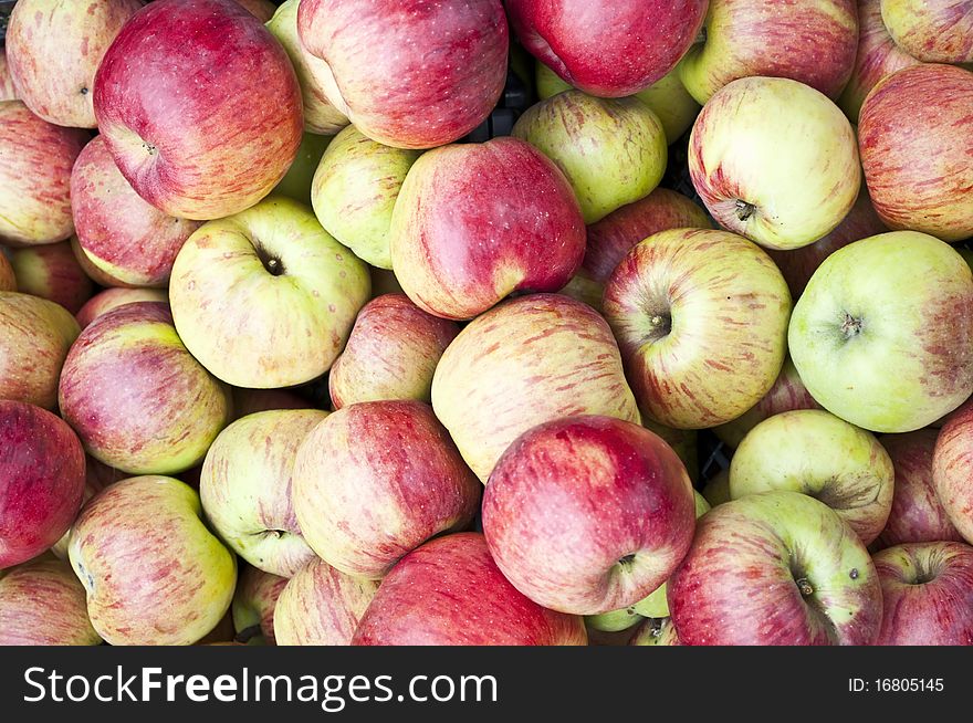 Background made of red and green fresh apples