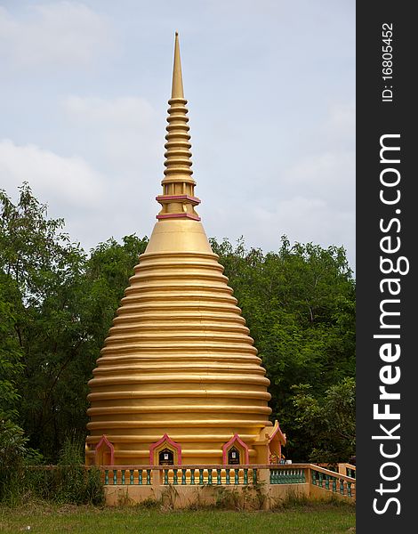 Golden pagoda with classic style. Golden pagoda with classic style