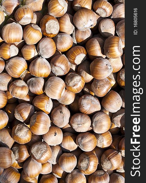 Background image of nuts making hazelnuts texture