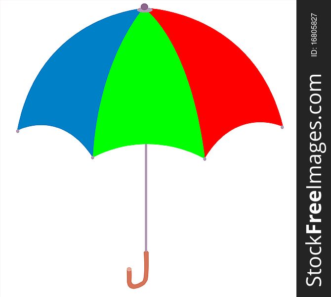 Beautiful varicoloured umbrella from bad weather