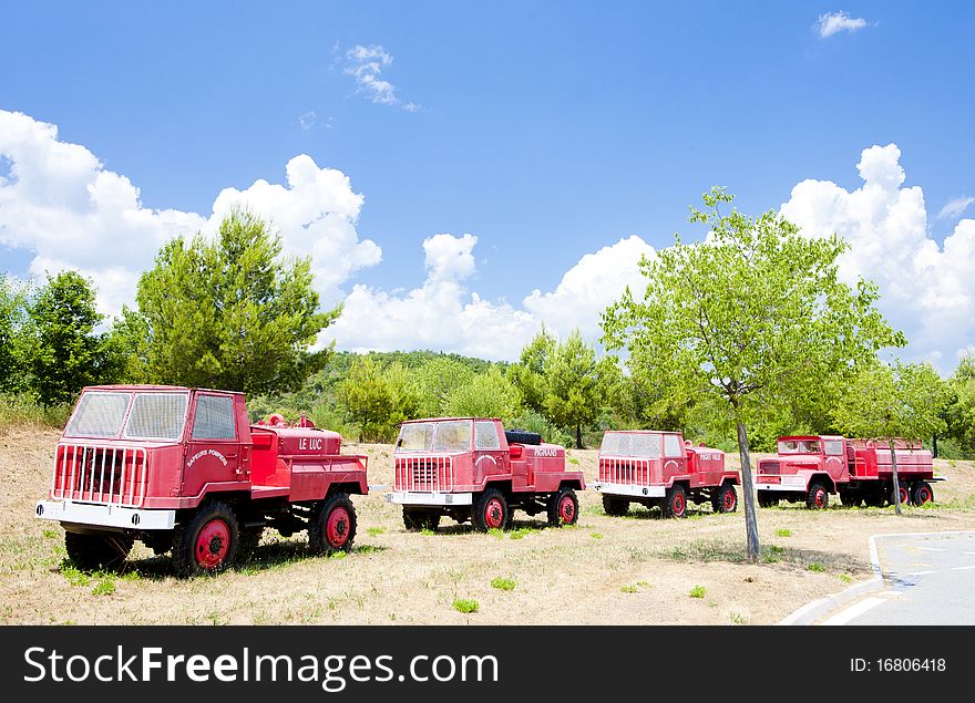 Fire engines in Provence, France